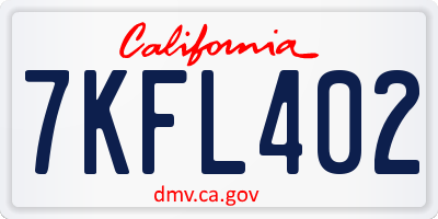 CA license plate 7KFL402