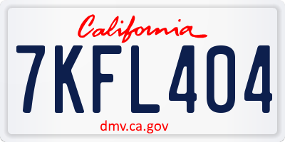 CA license plate 7KFL404