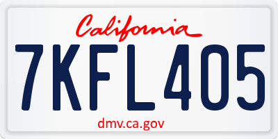 CA license plate 7KFL405