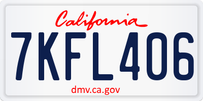 CA license plate 7KFL406