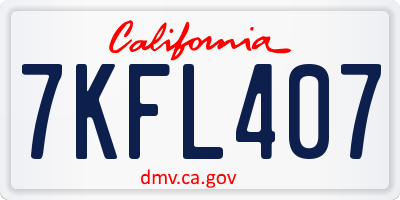 CA license plate 7KFL407