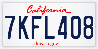 CA license plate 7KFL408