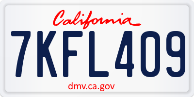 CA license plate 7KFL409