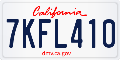 CA license plate 7KFL410