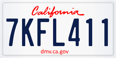 CA license plate 7KFL411
