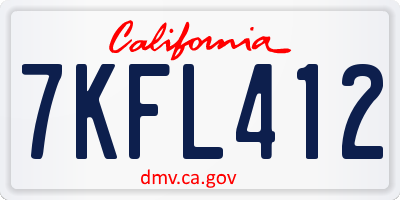 CA license plate 7KFL412