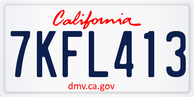 CA license plate 7KFL413