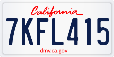 CA license plate 7KFL415
