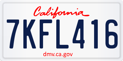CA license plate 7KFL416