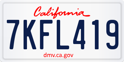 CA license plate 7KFL419