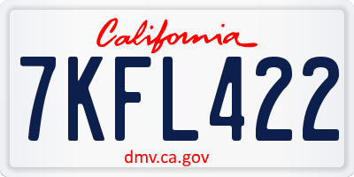 CA license plate 7KFL422