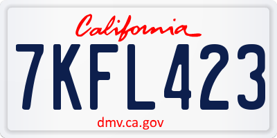 CA license plate 7KFL423