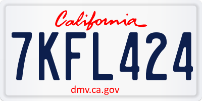 CA license plate 7KFL424