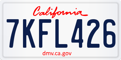CA license plate 7KFL426