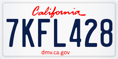 CA license plate 7KFL428
