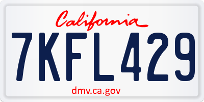 CA license plate 7KFL429