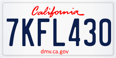 CA license plate 7KFL430