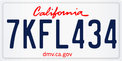 CA license plate 7KFL434