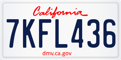 CA license plate 7KFL436