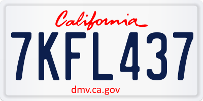 CA license plate 7KFL437