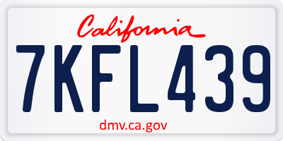 CA license plate 7KFL439