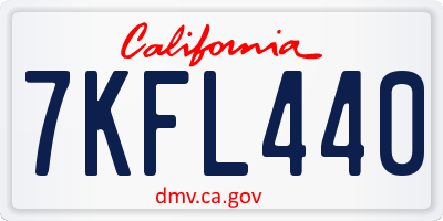 CA license plate 7KFL440