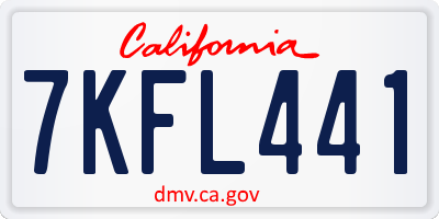 CA license plate 7KFL441