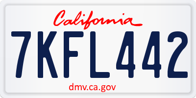CA license plate 7KFL442