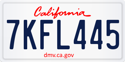 CA license plate 7KFL445