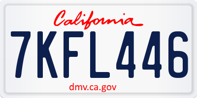 CA license plate 7KFL446