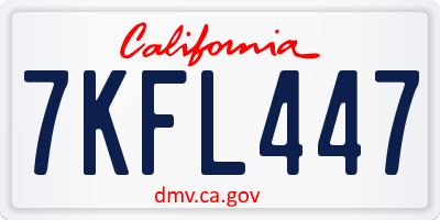 CA license plate 7KFL447