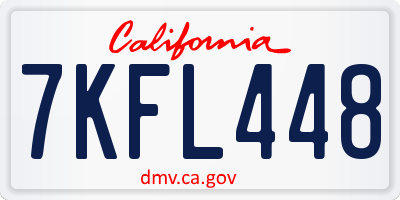 CA license plate 7KFL448