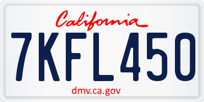 CA license plate 7KFL450