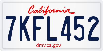CA license plate 7KFL452