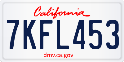 CA license plate 7KFL453
