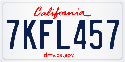 CA license plate 7KFL457