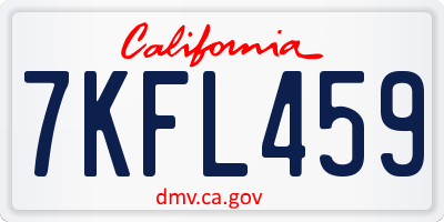 CA license plate 7KFL459