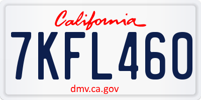 CA license plate 7KFL460