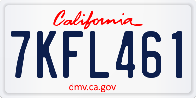 CA license plate 7KFL461