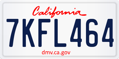CA license plate 7KFL464