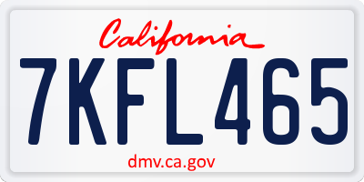 CA license plate 7KFL465