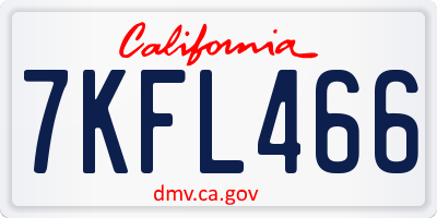 CA license plate 7KFL466