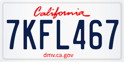 CA license plate 7KFL467