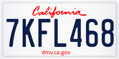 CA license plate 7KFL468