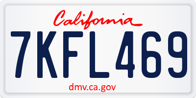 CA license plate 7KFL469