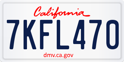 CA license plate 7KFL470