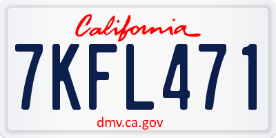 CA license plate 7KFL471