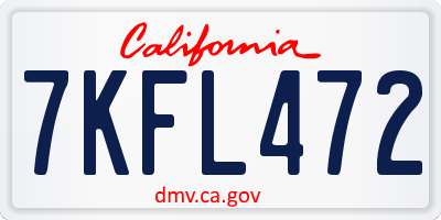 CA license plate 7KFL472