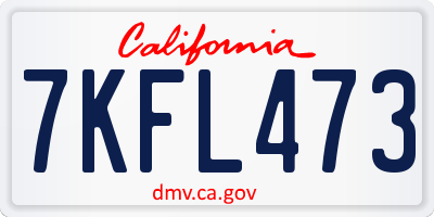 CA license plate 7KFL473