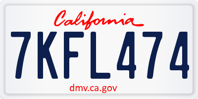 CA license plate 7KFL474
